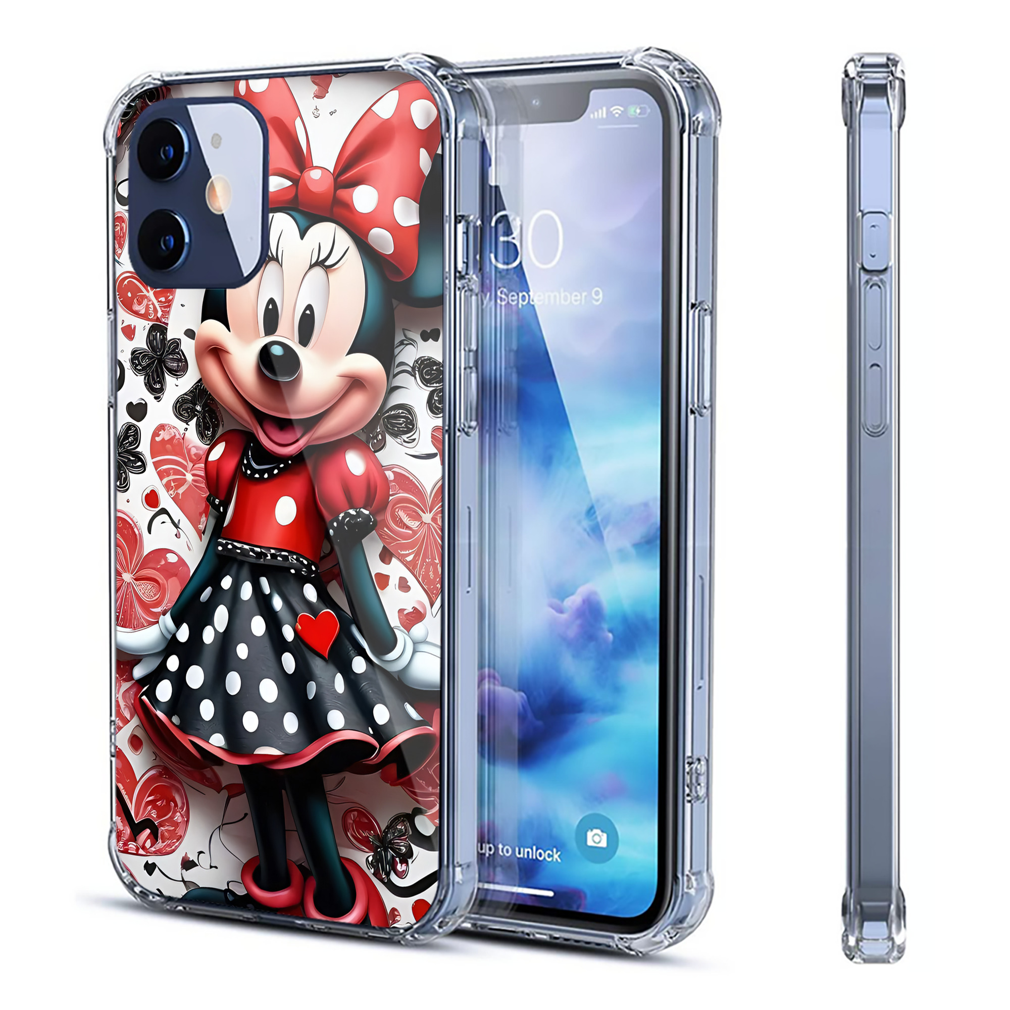 （画像用） ミッキーマウス Mickey Mouse 【iPhone 12シリーズ対応】透明スマホケース（クリアソフトケース）